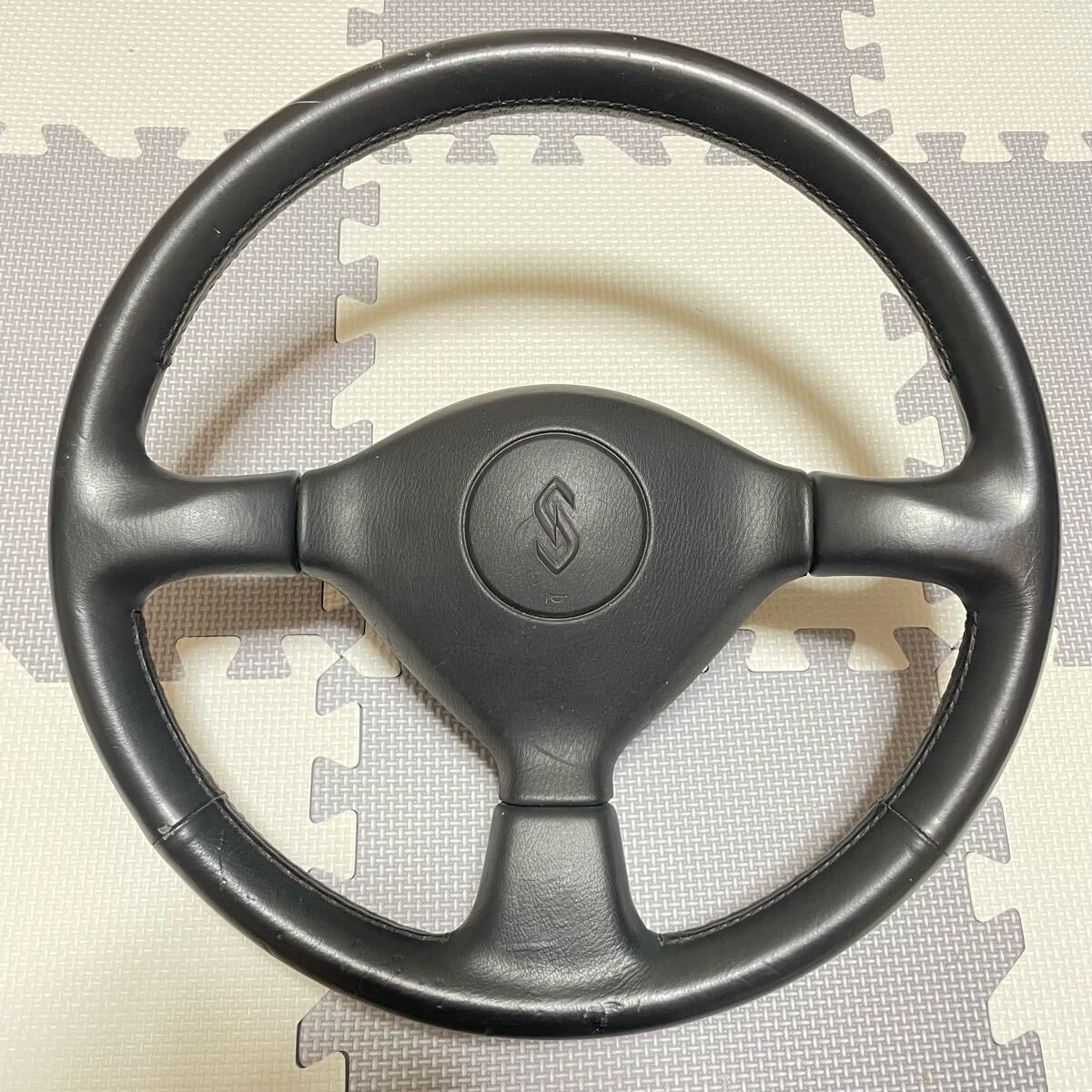 ★希少 当時物★ECR33 前期 スカイライン ニッサン純正 レザーステアリング ハンドル★GTS タイプM タイプS 25t本革NISSAN日産R33ER33HR33拍卖
