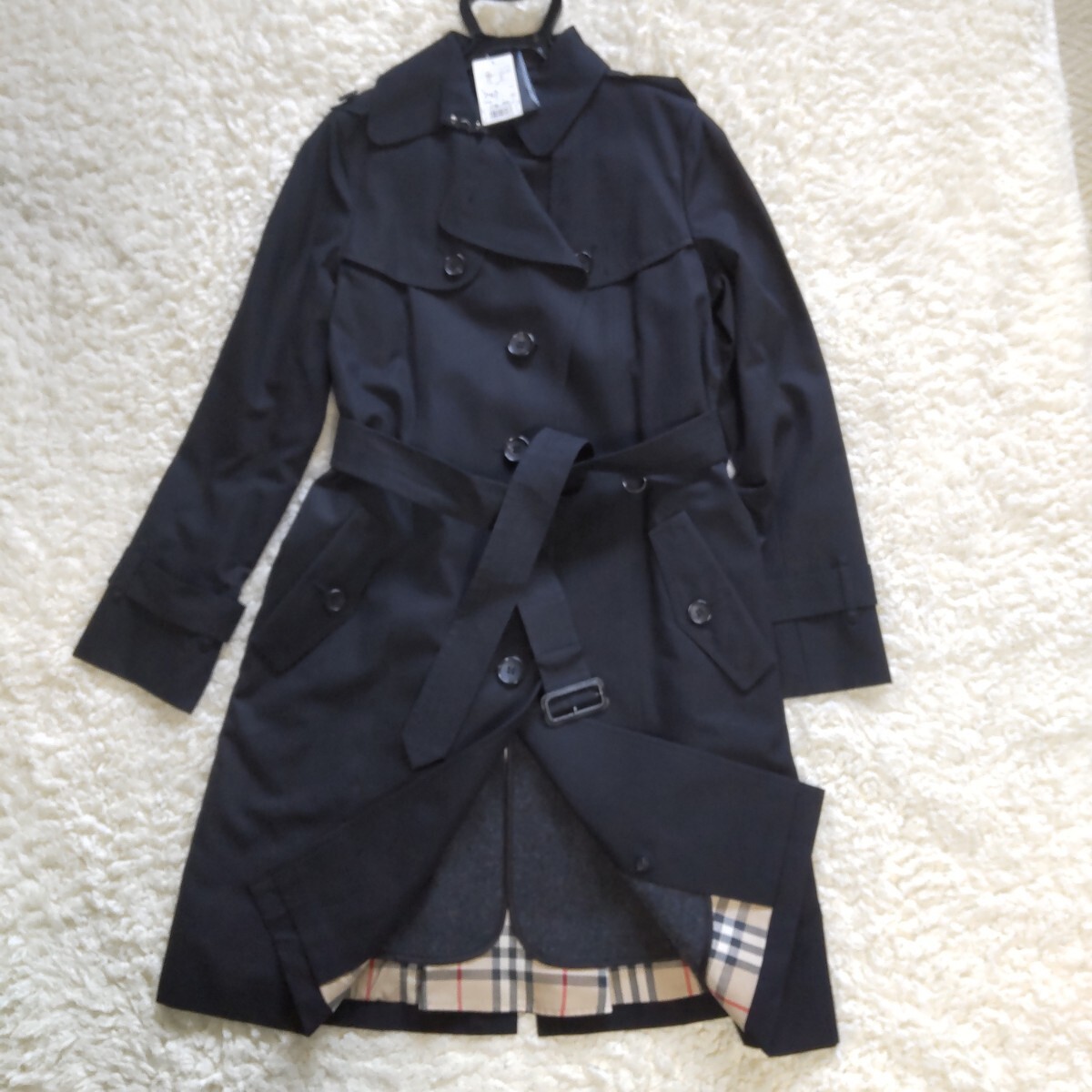 タグ付き新品 大きいサイズ バーバリーロンドン トレンチコート メガチェック ウールライナー ビジネス フォーマル 40 11号 BURBERRYLONDON拍卖