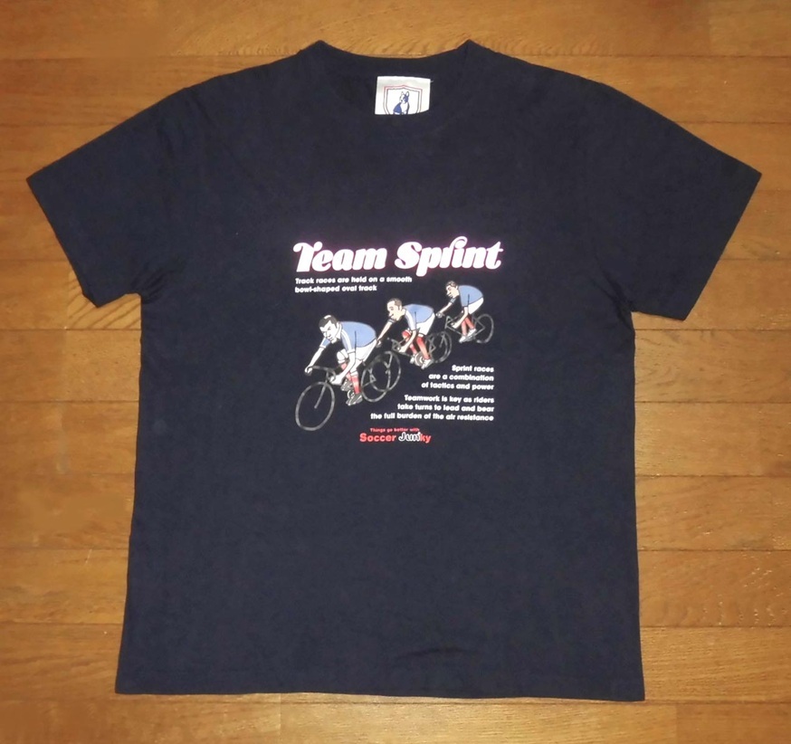 レア! Soccer Junky Team Sprint サッカージャンキー チーム スプリント Tシャツ 半袖 厚手 コットン 正規品 NVY M USED 美品/トラック拍卖