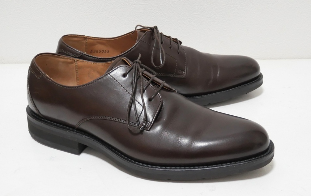 REGAL リーガル エアローテーションシステム プレーントゥ レザーシューズ ダークブラウン 251/2 ビジネスシューズ拍卖