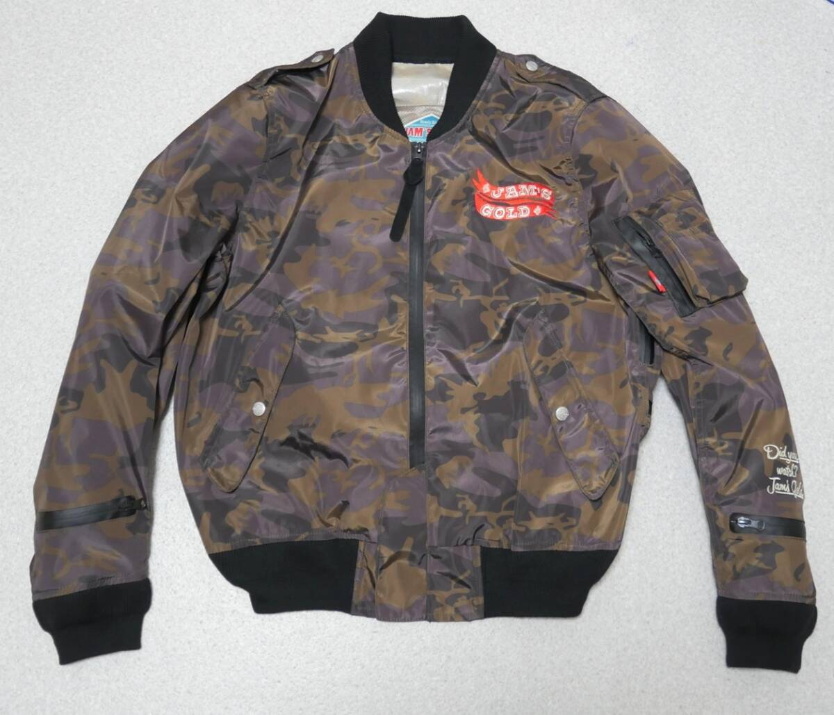 JAM'S GOLD ジャムズゴールド プロテクター付き MA-1 ジャケット カモフラ M 拍卖