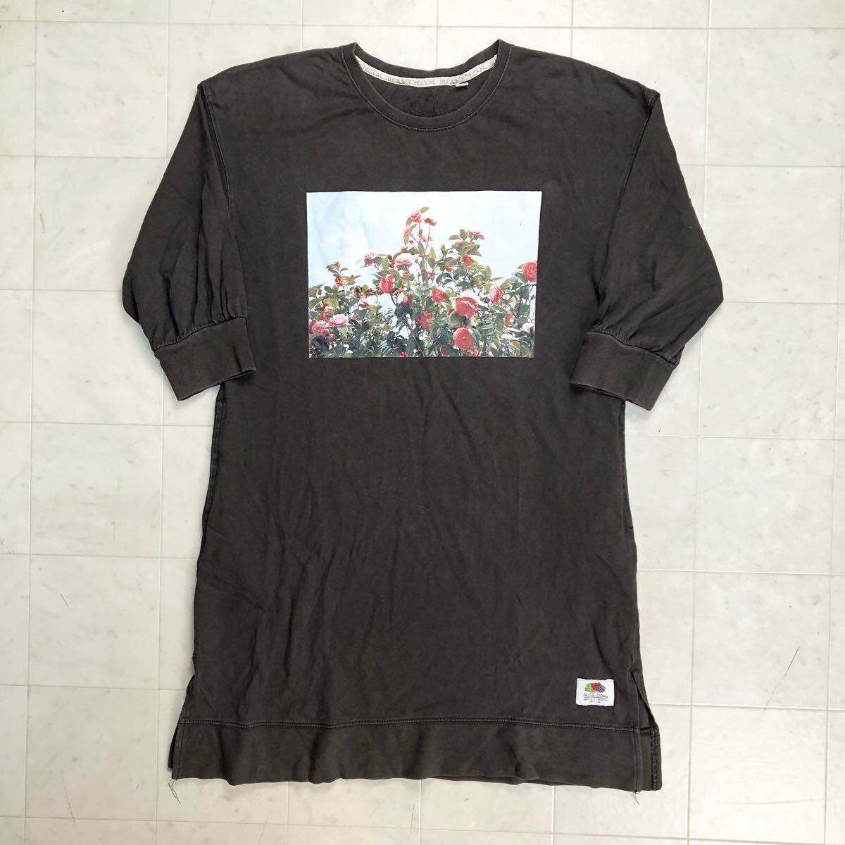 【送料360円】FRUIT OF THE LOOM × anna magazine × green label relaxing 半袖Tシャツワンピース 150cm 古着 KW-392拍卖
