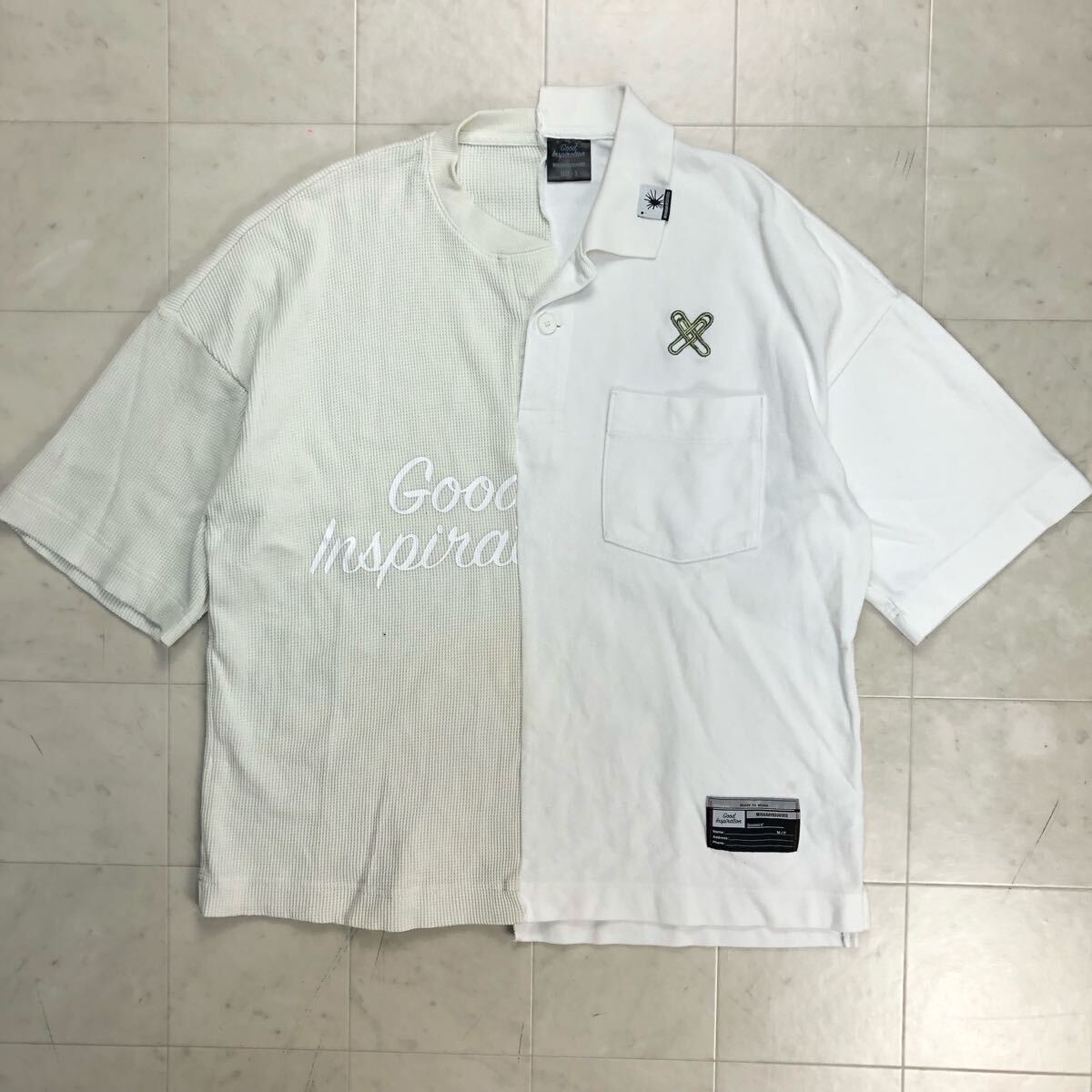 【送料360円】MIHARA YASUHIRO × GU ミハラヤスヒロ ドッキングTシャツ オーバーサイズ メンズ Sサイズ 古着 KW-428拍卖