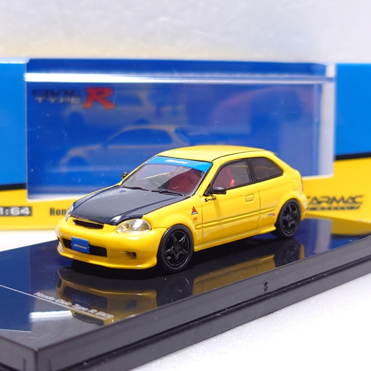 Tarmac 1/64 ホンダ シビック タイプR イエロー スプーン EK9 タイプR ターマックワークス Honda Civic Type R Spoon Sport拍卖