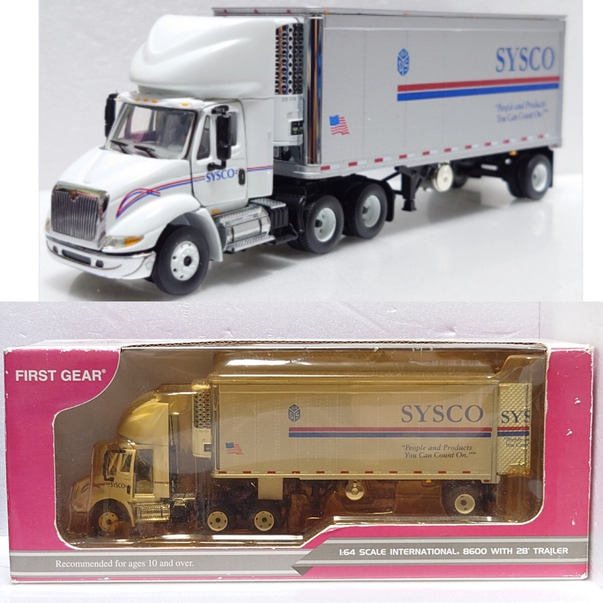 FG 1/64 インターナショナル8600 w/28トレーラー SYSCO FIRST GEAR International 8600 with 28' trailer ファーストギア拍卖