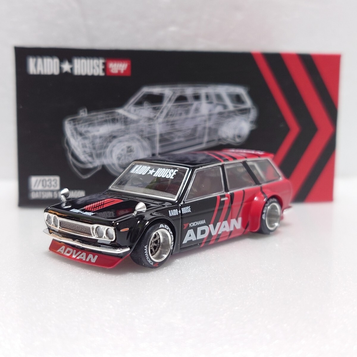 MINIGT 1/64 KAIDO HOUSE アドバン ダットサン ブルーバード510ワゴン MINI GT ADVAN KHMG033 MINI GT 街道はうす拍卖