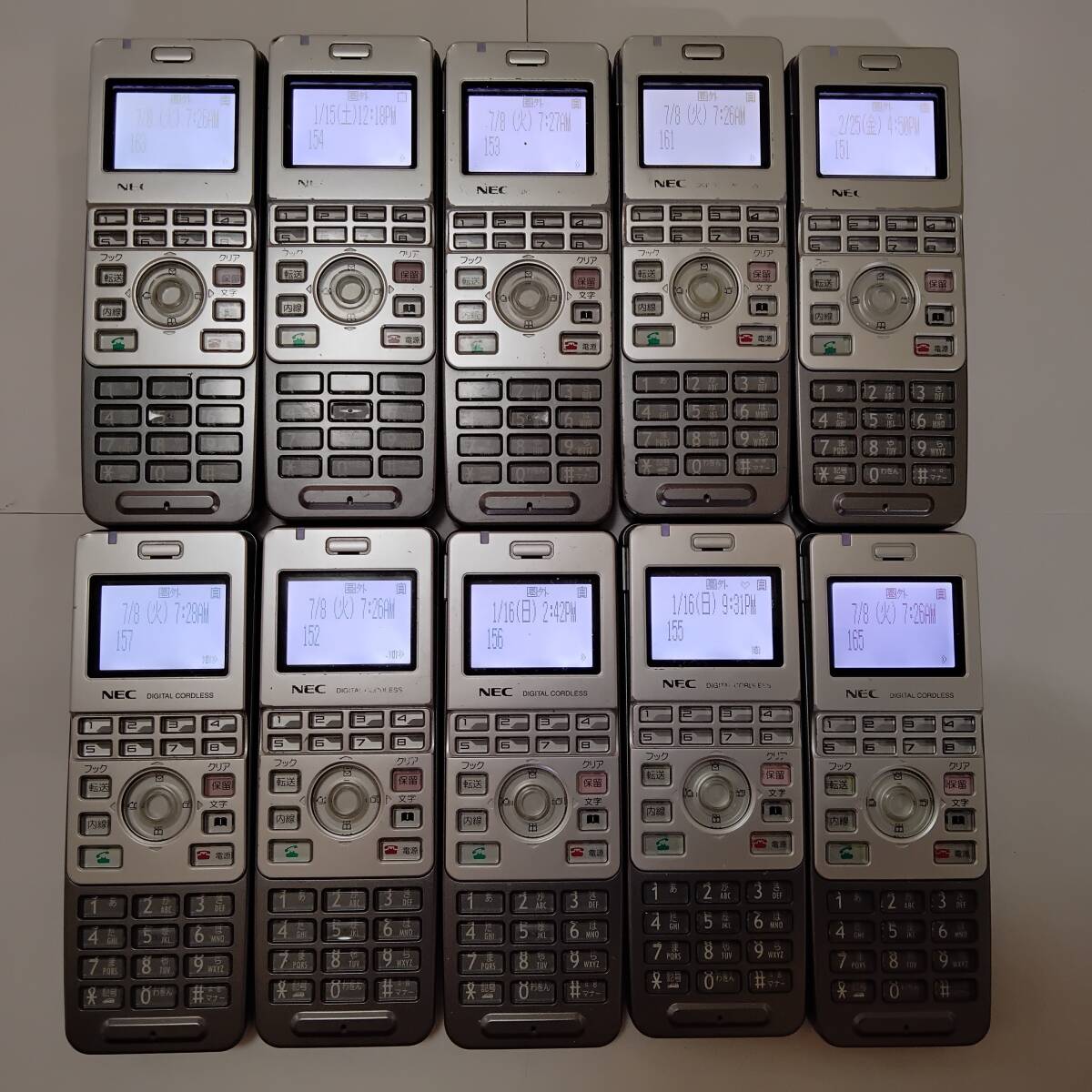 NEC デジタル コードレス 電話機 AspireX シリーズ IP3D-8PS-2 本体10台(充電器6台) 領収書可 目立キズなし拍卖