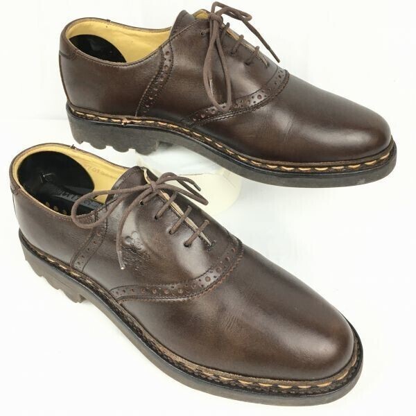 ディズニーコラボ ミッキー柄入り Donaldson/ドナルドソン ハンドメイド 本革サドルシューズ グッドイヤー製法 茶/24.0 管NO.ZF-159拍卖