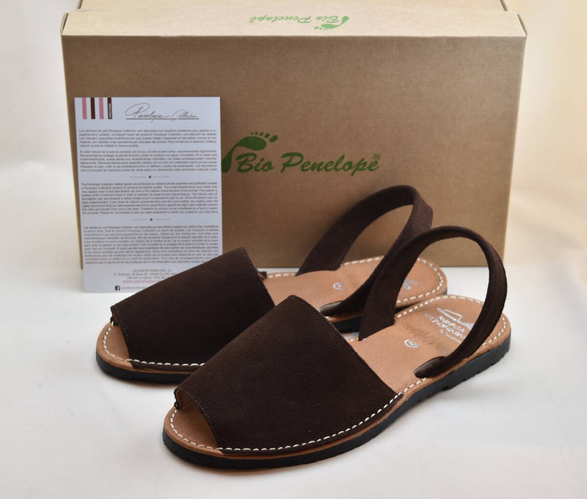 Bio Penelope ペネロペ メンズ 快適メノルカサンダル ダークブラウンスエード 2201 SIZE42 26.5cm相当 スペイン製 未使用品拍卖