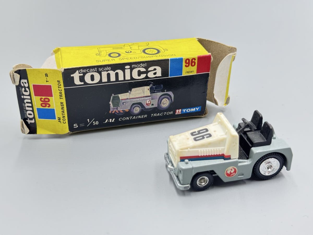 26-27 当時物 ヴィンテージ ビンテージ tomica トミカ 黒箱 JALコンテナ牽引車 96 拍卖