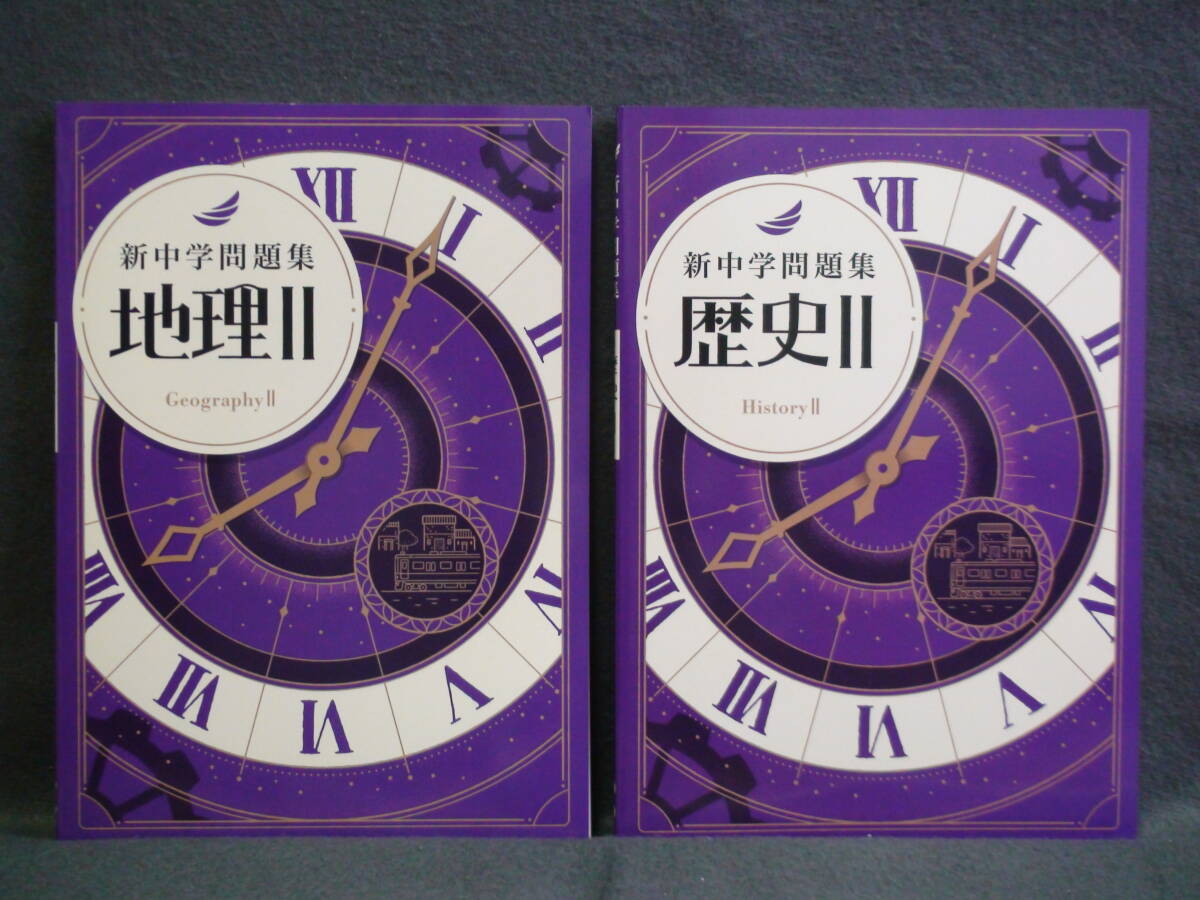★ 即発送 ★ 新品 最新版 新中学問題集 社会 地理Ⅱと歴史Ⅱ の2冊 2年 中2 解答と解説付拍卖