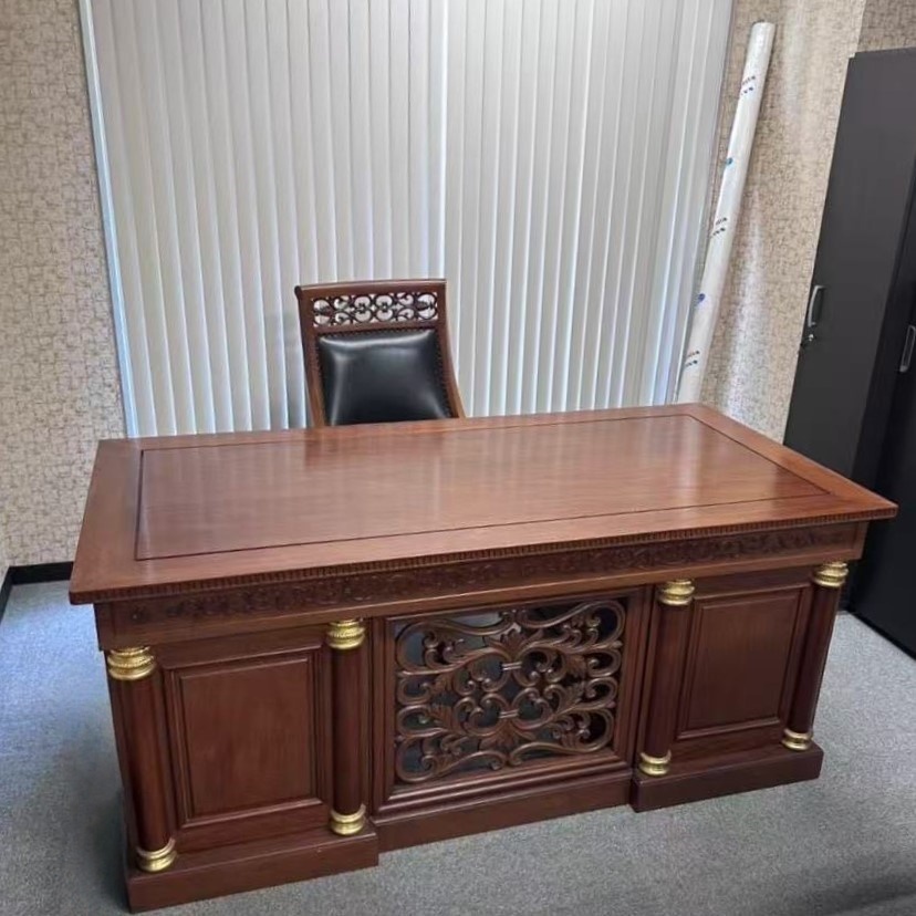 イギリスヴィンテージ家具 両袖机 書斎机 プレジデント 椅子セット 事務机 パソコン 机 デスク☆神戸も大阪も直接引取or当社便配達限定拍卖
