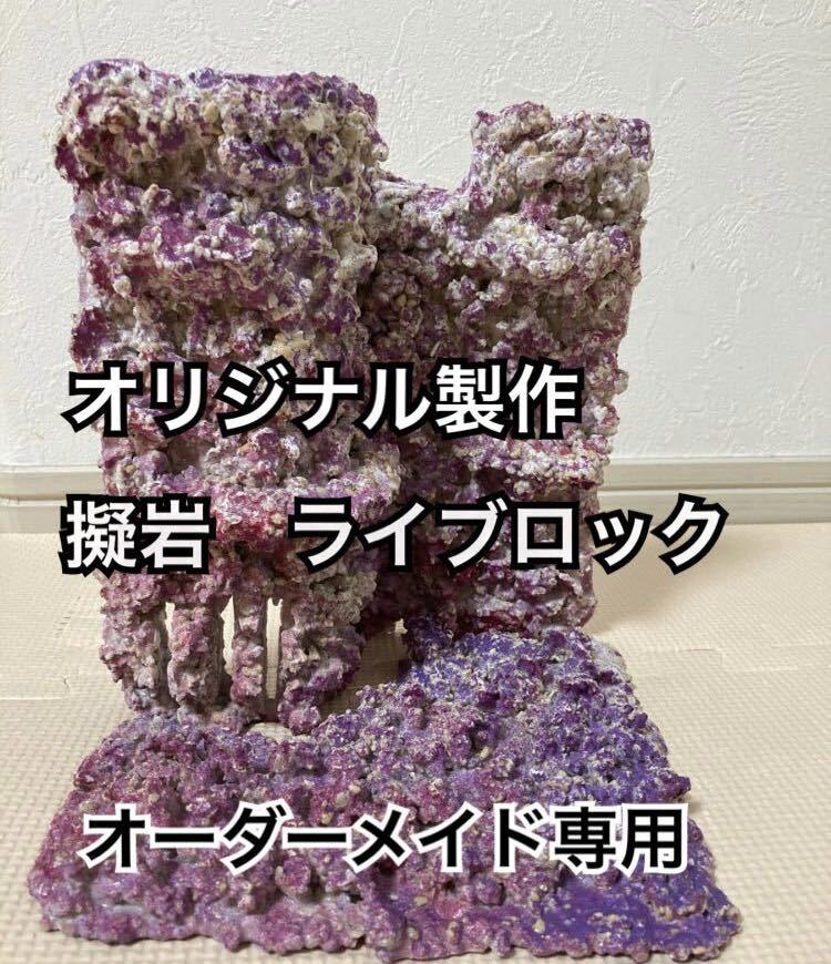 オリジナルライブロック オーダーメイド擬岩(バックウォール 背景 海水魚サンゴ)拍卖