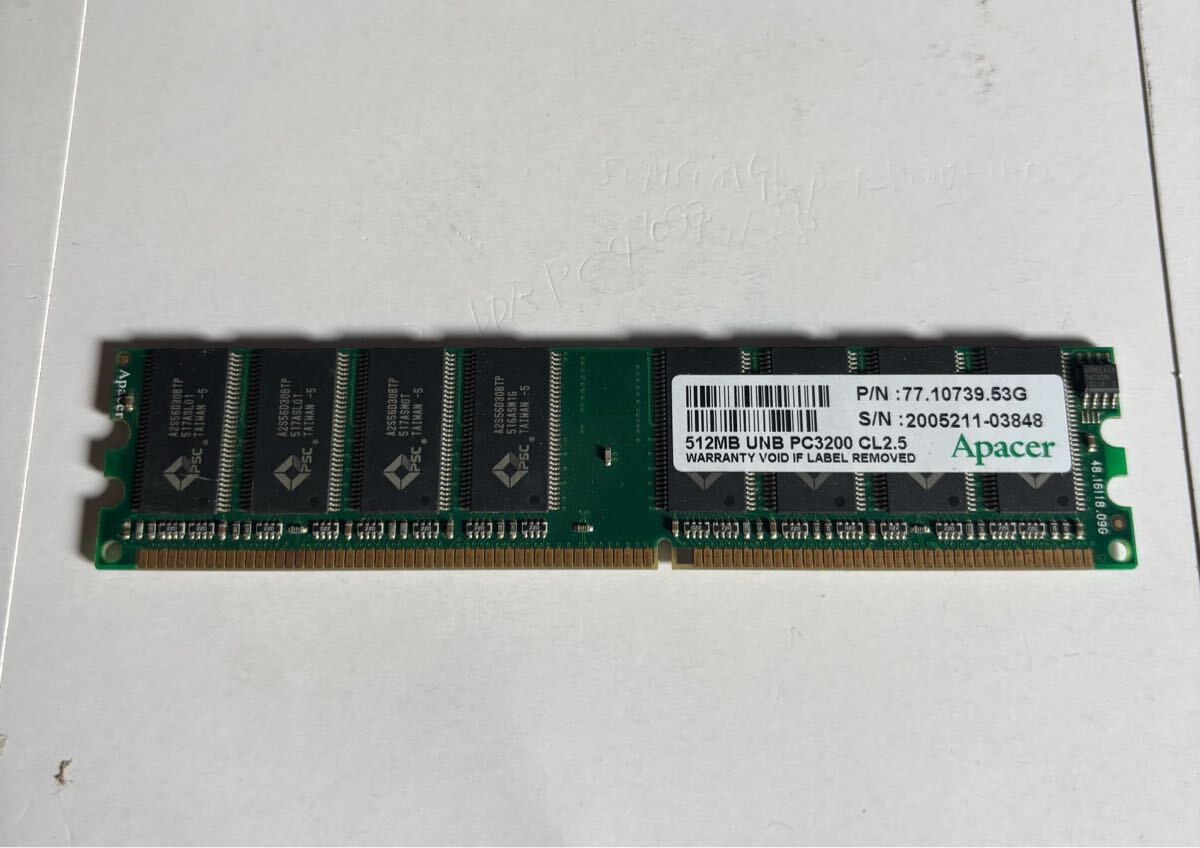 512MB UNB PC3200 CL2.5 Apacer拍卖