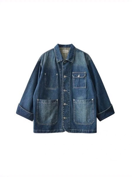 yh ジャケット デニム生地 ジーンズ カーディガン 羽織物 ゆったり オシャレフリーサイズ ナチュラル 綿100%拍卖