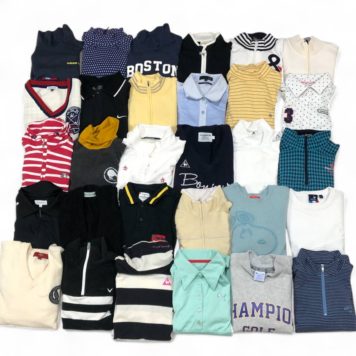 【1円】KG776 ゴルフレディース トップス 30点セット まとめ 卸売り ニューバランス デサント カルバンクライン アンパシィ アディダス拍卖