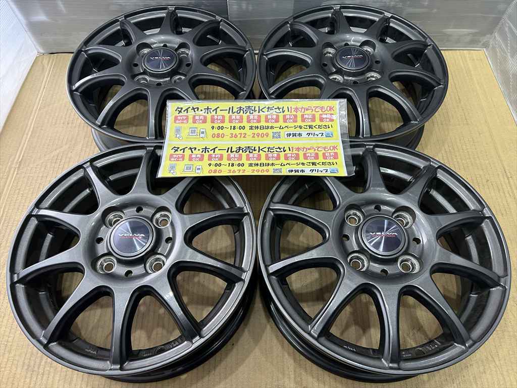 weds VELVA アルミホイール 13 4j +45 ガンメタグレー 系 4穴 100拍卖
