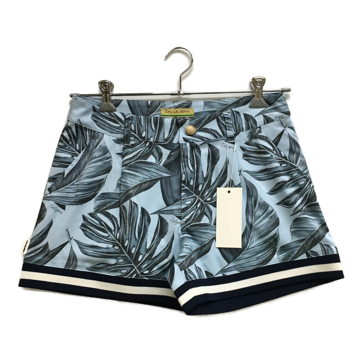 coco 未使用品 【値下げ】カジェヘラ CALLEJERA レディース ショートパンツ 2(L) 紺系 総柄 ネコパケ発送可 91979拍卖