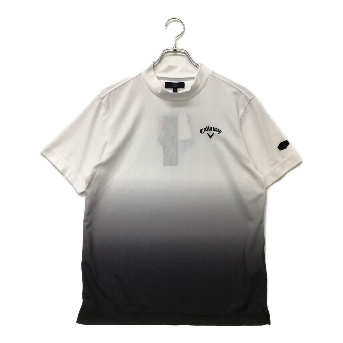coco 未使用品【値下げ】キャロウェイ メンズ 半袖シャツ M 白×黒 【2024年春夏モデル】モックネック レターパックプラス発送可 100648拍卖