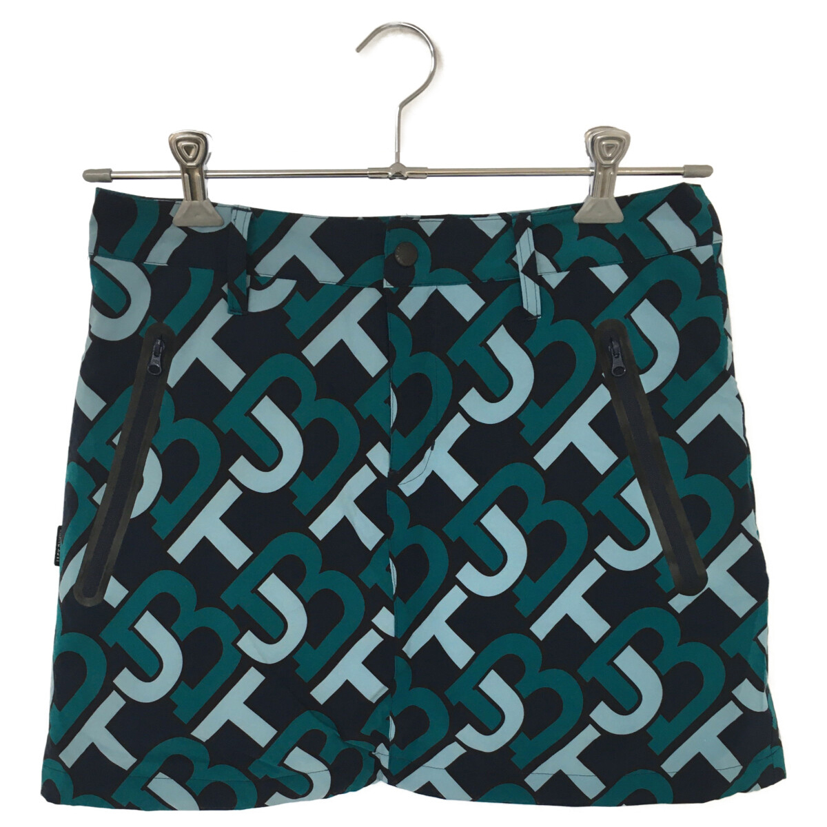 coco 中古【SALE】 ジャックバニー レディース スカート 2(L) 紺×緑 中綿入り インナーパンツ付き 総柄 レターパックプラス発送可 86272拍卖