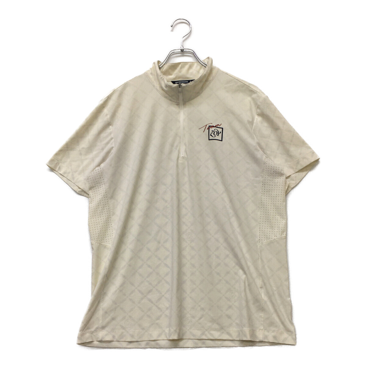 coco 中古【値下げ】 ゾーイ ZOY メンズ 半袖シャツ 2(L) 白 ホワイト ハーフジップ ネコパケ発送可 115254拍卖