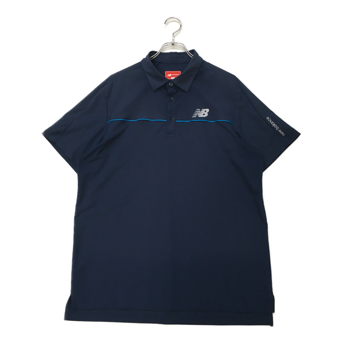 coco 中古【値下げ】ニューバランスゴルフ メンズ 半袖ポロシャツ 7(3L) 紺 シンプル 大きい レターパックプラス発送可 K016269拍卖