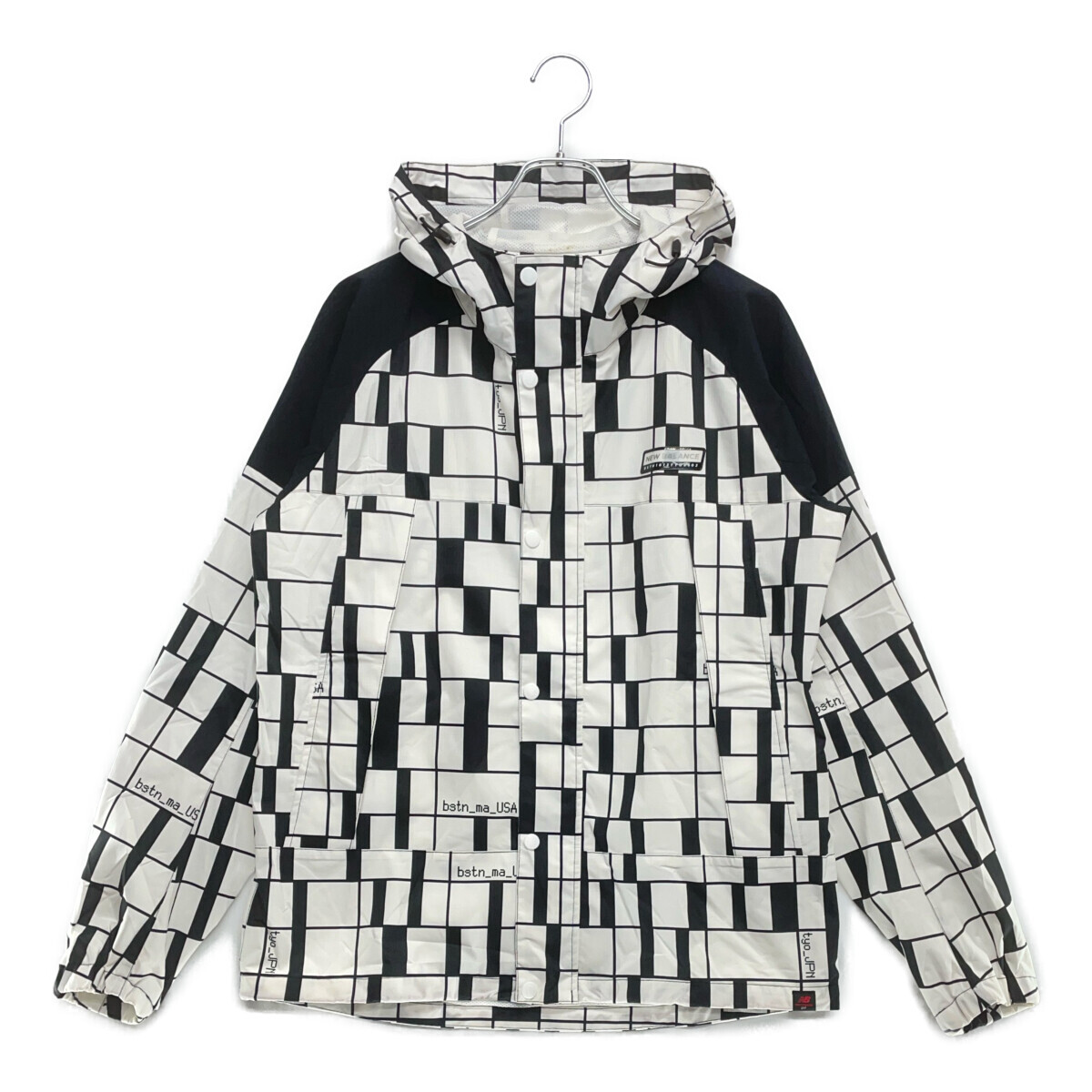 coco 中古【SALE】ニューバランスゴルフ メンズ ジャケット 5(L) 白×黒 メッシュ裏地 ウィンド素材 レターパックプラス発送可 111799拍卖