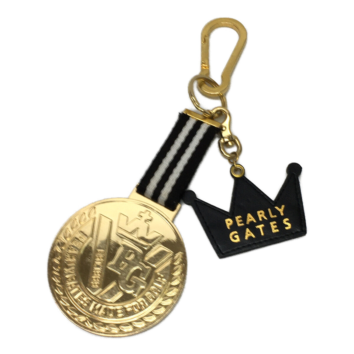 coco 中古【SALE】パーリーゲイツ PEARLY GATES ネームタグ 金色 ゴールド ティー刺し付き ネコパケ発送可 K011134拍卖