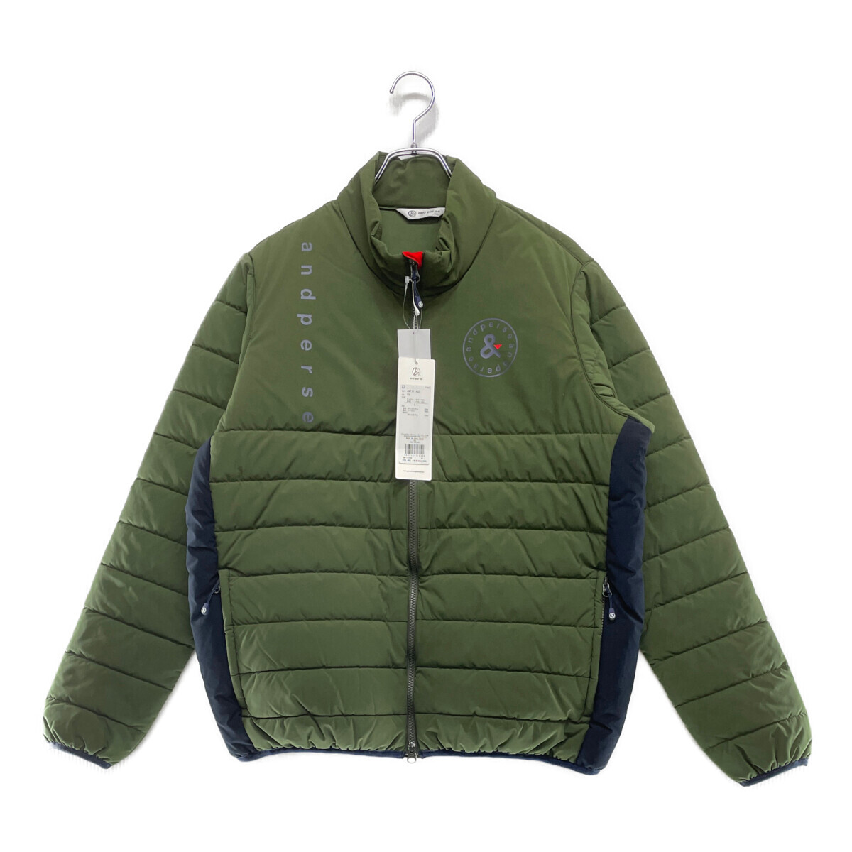 coco 未使用品【SALE】アンパスィ and per se メンズ ブルゾン LL カーキ ダブルジップ 中綿入り 98303拍卖