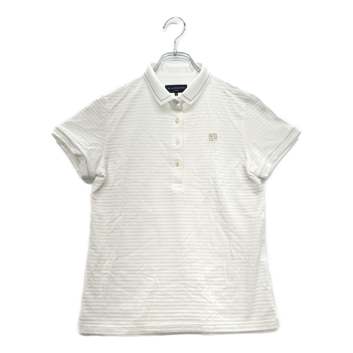 coco 中古【SALE】セントアンドリュース StANDREWS レディース 半袖ポロシャツ S 白 ホワイト シンプル ネコパケ発送可 93666拍卖
