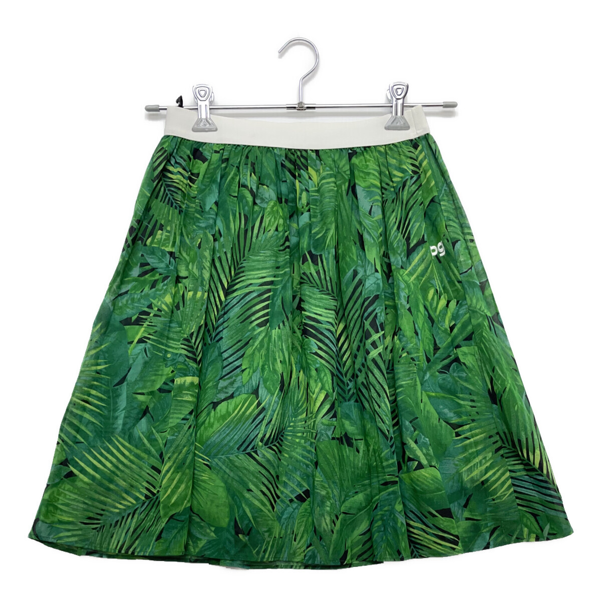 coco 中古【SALE】パーリーゲイツ レディース スカート 0(S) 緑 グリーン 薄手 インナー付 リーフ柄 レターパックプラス発送可 90946拍卖