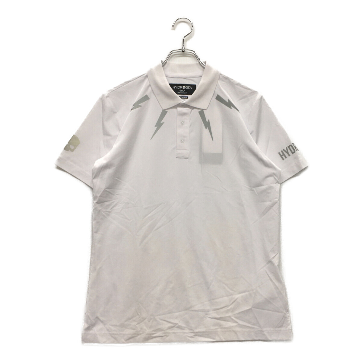 coco 未使用品【SALE】 ハイドロゲン HYDROGEN メンズ 半袖ポロシャツ M 白 ホワイト レターパックプラス発送可 88486拍卖