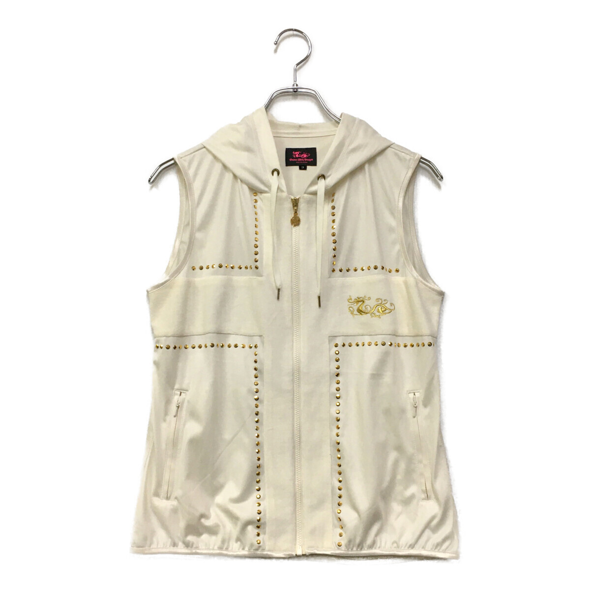 coco 中古【SALE】 ダンスウィズドラゴン レディース ベスト 3(L) オフホワイト フルジップ フード付き レターパックプラス発送可 88452拍卖