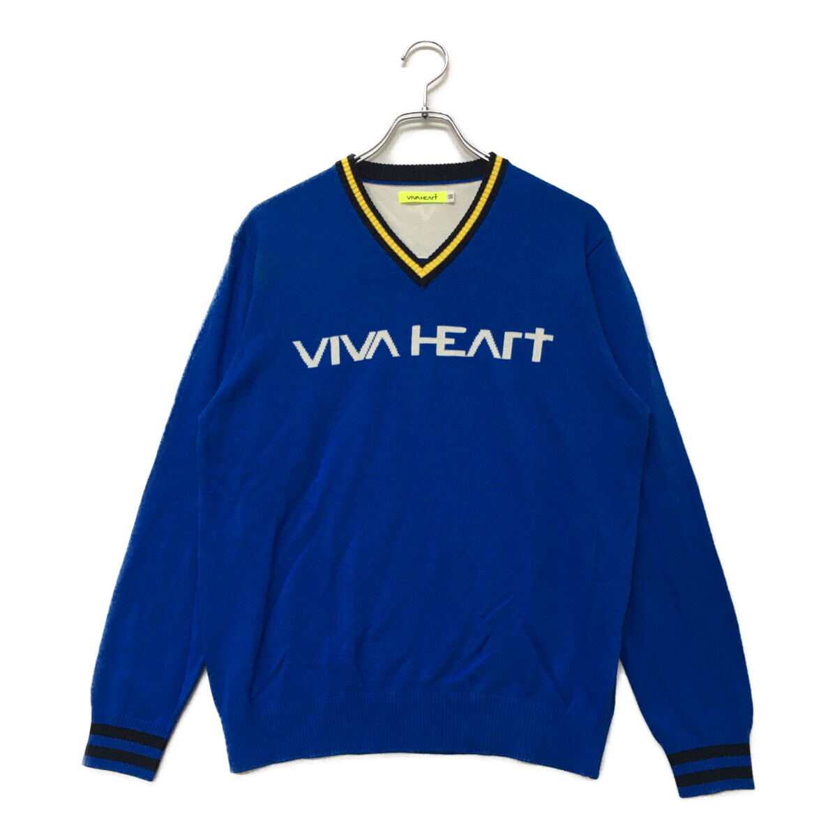 coco 中古【SALE】ビバハート VIVA HEART メンズ セーター 50(L) 青 ブルー Vネックニット レターパックプラス発送可 112358拍卖