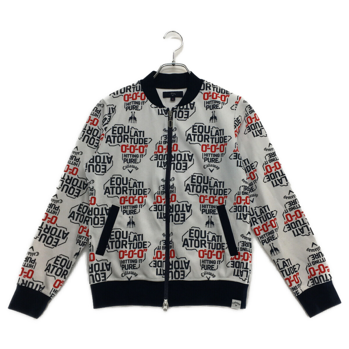 coco 中古【SALE】キャロウェイ Callaway レディース ブルゾンM 白×紺 ダブルジップアウターレターパックプラス発送可 98576拍卖