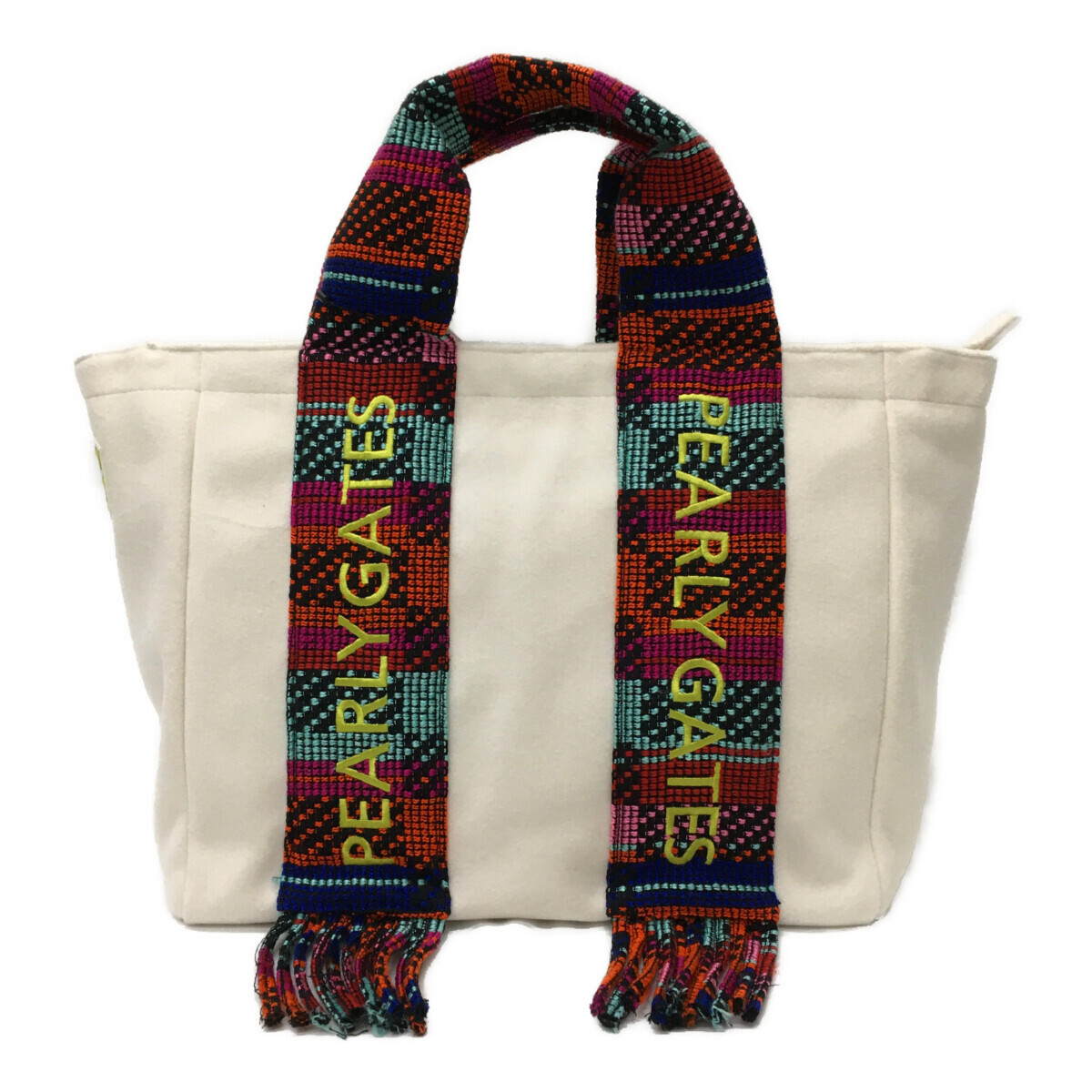 coco 未使用品【SALE】パーリーゲイツ PEARLY GATES トート型ボストンバッグ フリー 白 ロッカーバッグ フリンジハンドル K010696拍卖