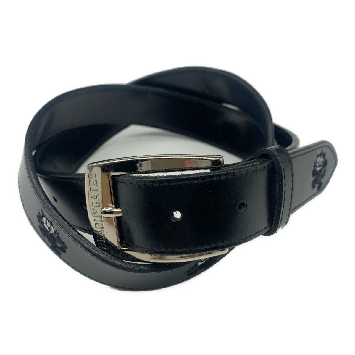 coco 中古【値下げ】 パーリーゲイツ PEARLY GATES ベルト 黒 ブラック フィリックス刺しゅう レターパックプラス発送可 109385拍卖