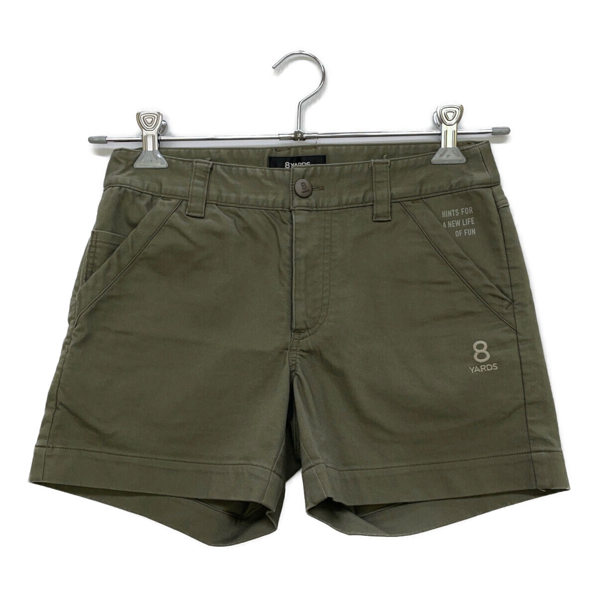 coco 中古【SALE】 ハチヤーズ 8YARDS レディース ショートパンツ S カーキ シンプル コットン混 レターパックプラス発送可 91930拍卖