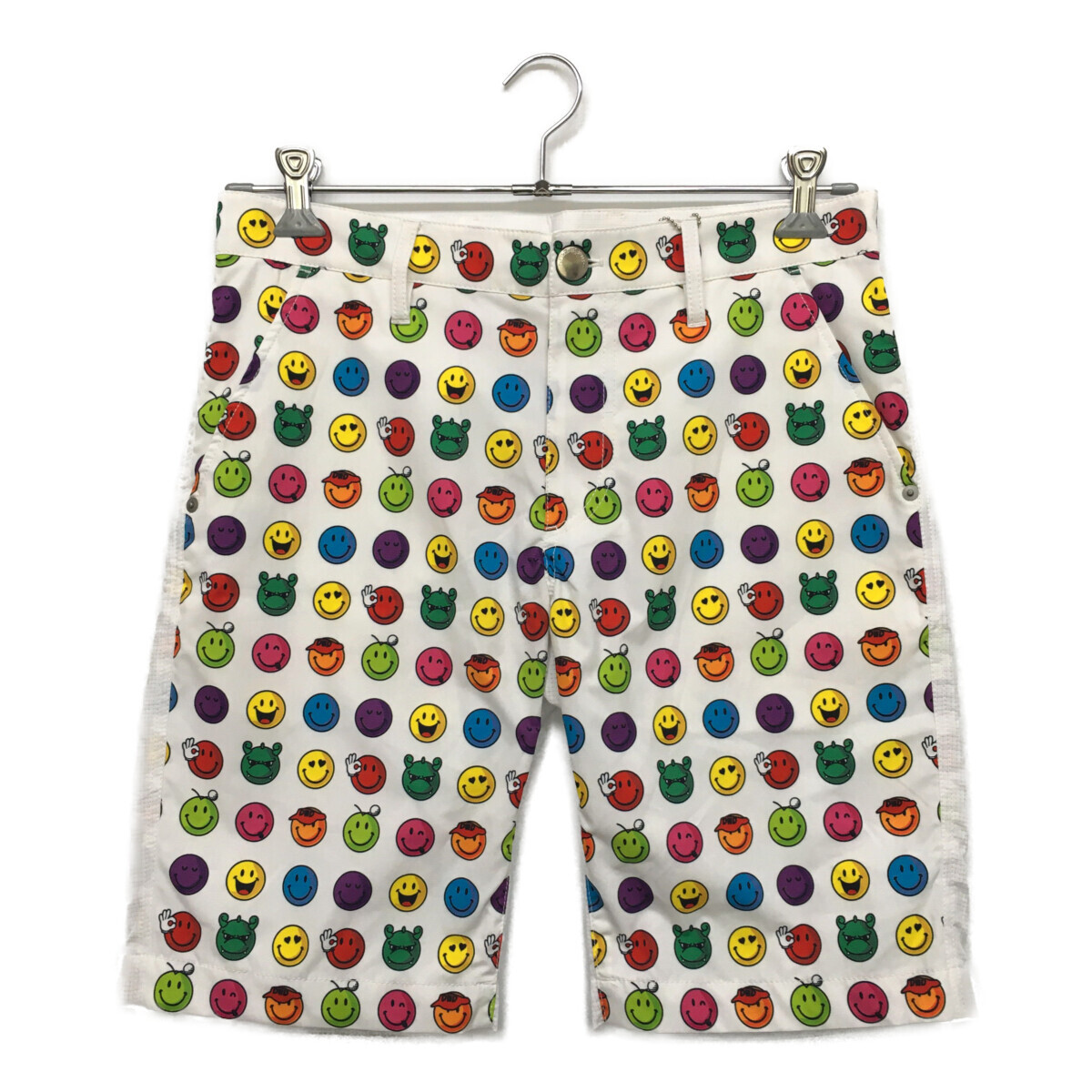 coco 未使用品【値下げ】 ダンスウィズドラゴン メンズ ハーフパンツ 2(M) 白×マルチカラー ニコちゃん レターパックプラス発送可 90091拍卖