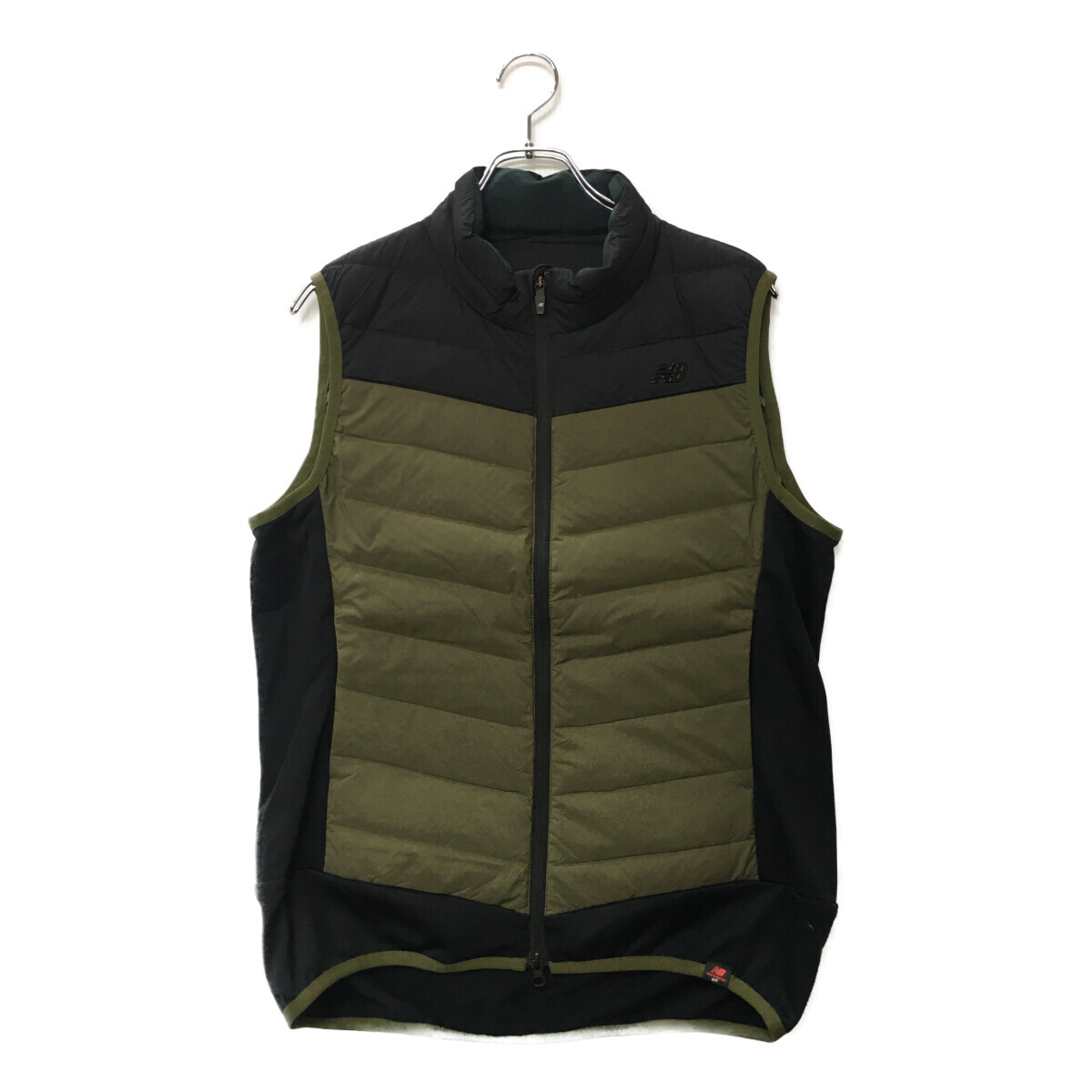 coco 中古【値下げ】 ニューバランスゴルフ New Balance golf メンズ ダウンベスト 4(M) カーキ×黒 レターパックプラス発送可 86456拍卖