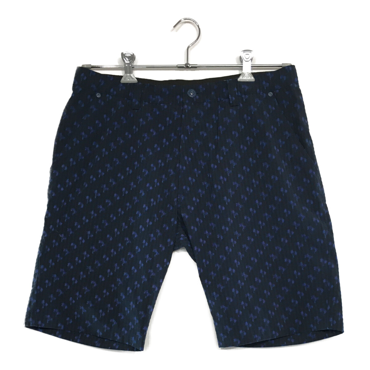 coco 中古【値下げ】 マンシングウェア メンズ ハーフパンツ 84-88cm 紺系 ヤシの木 サッカー 薄手 レターパックプラス発送可 117982拍卖