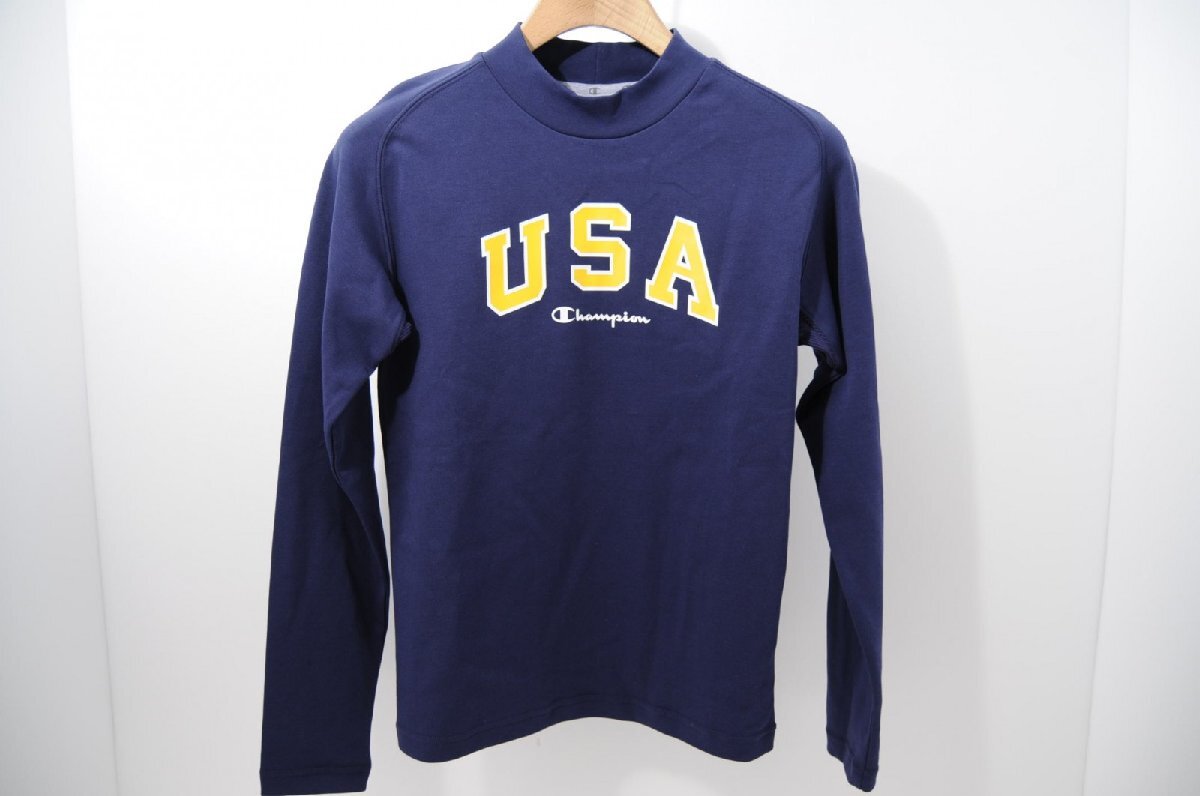 coco 中古【SALE】チャンピオンゴルフ レディース 長袖シャツ M 紺 ネイビー モックネック ハイネック レターパックプラス発送可 61907拍卖