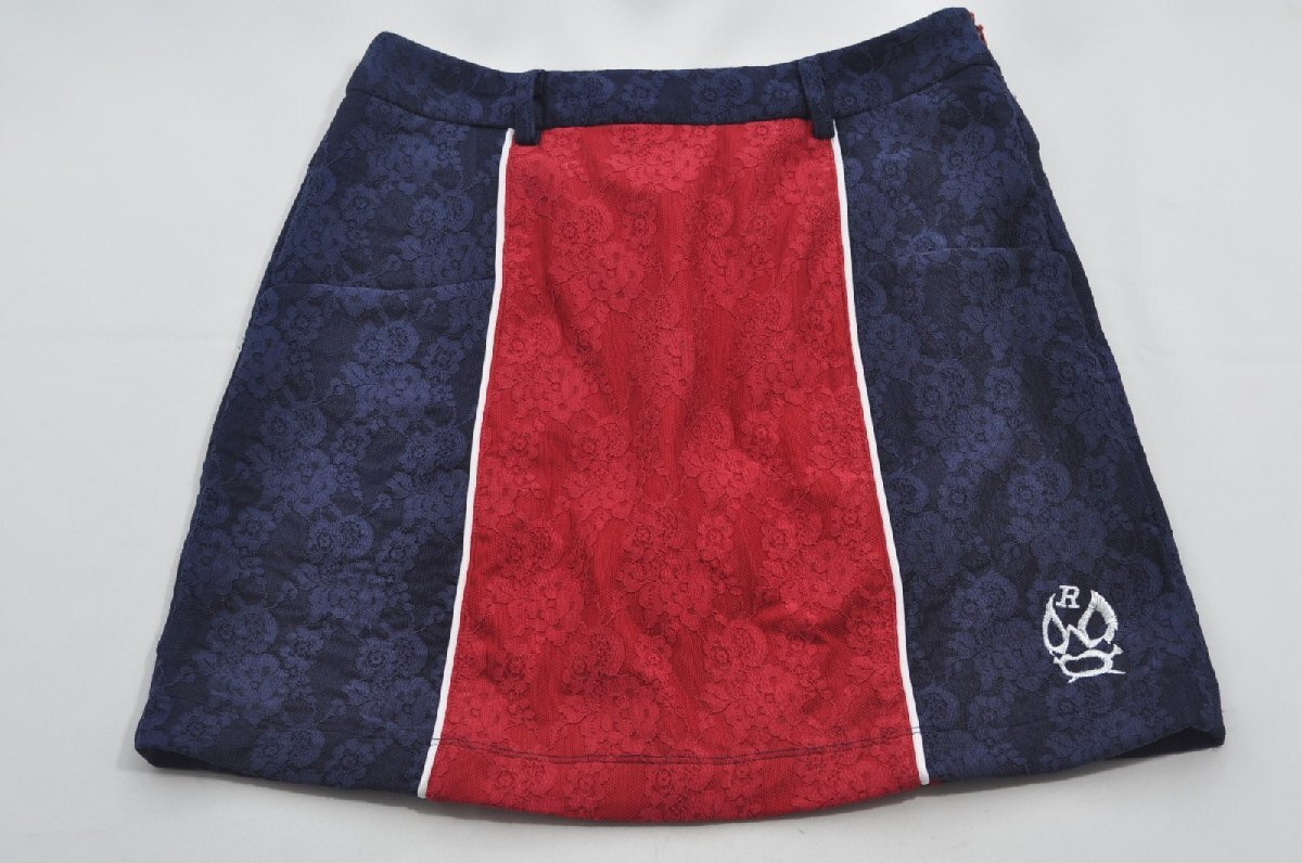 coco 中古【SALE】 ラッセルノ RUSSELUNO レディース スカート 1(M) 紺×赤 レース調 レターパックプラス発送可 81409拍卖