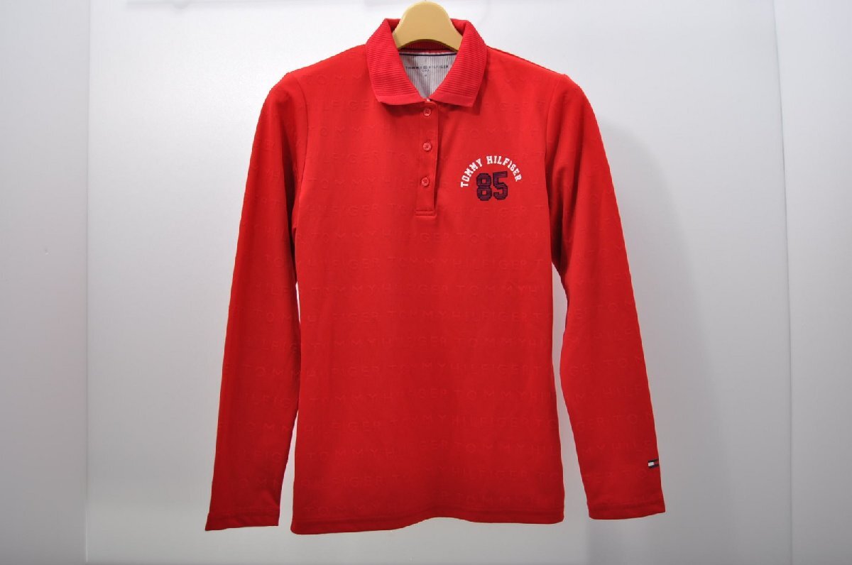 coco 中古【SALE】 トミーヒルフィガーゴルフ TOMMY HILFIGER GOLF レディース 長袖ポロシャツ M 赤 レターパックプラス発送可 81393拍卖