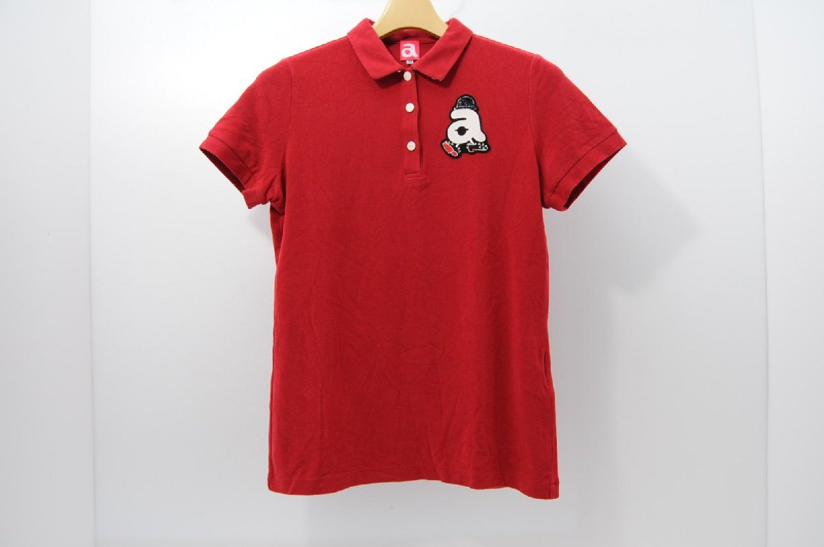 coco 中古【SALE】 アルチビオ archivio レディース 半袖ポロシャツ 38(M) 赤 レッド ネコパケ発送可 65797拍卖