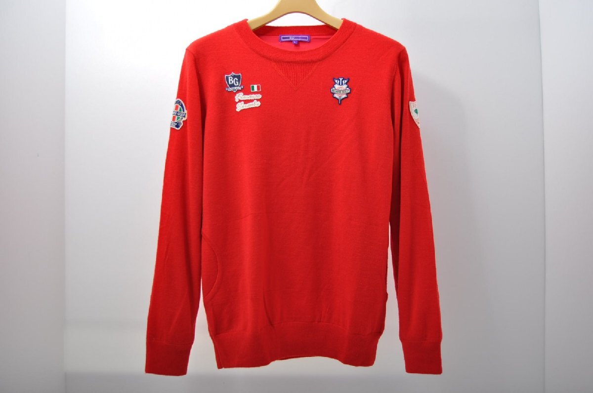 coco 中古【SALE】 ビームスゴルフ レディース セーター L 赤 レッド 長袖クルーネック ニット 裏地付き レターパックプラス発送可 86268拍卖