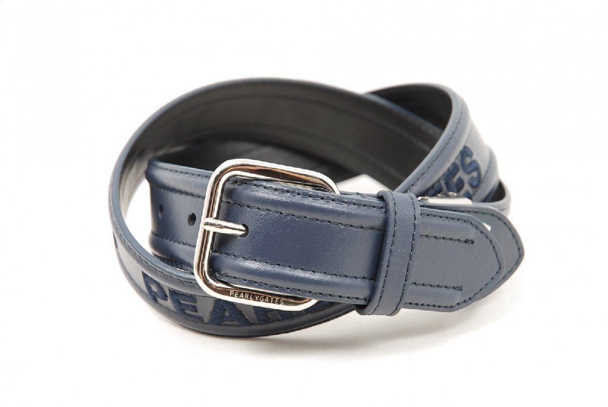 coco 中古【値下げ】 パーリーゲイツ PEARLY GATES ベルト ネイビー 紺 ロゴ入りベルト レターパックプラス発送可 74666拍卖