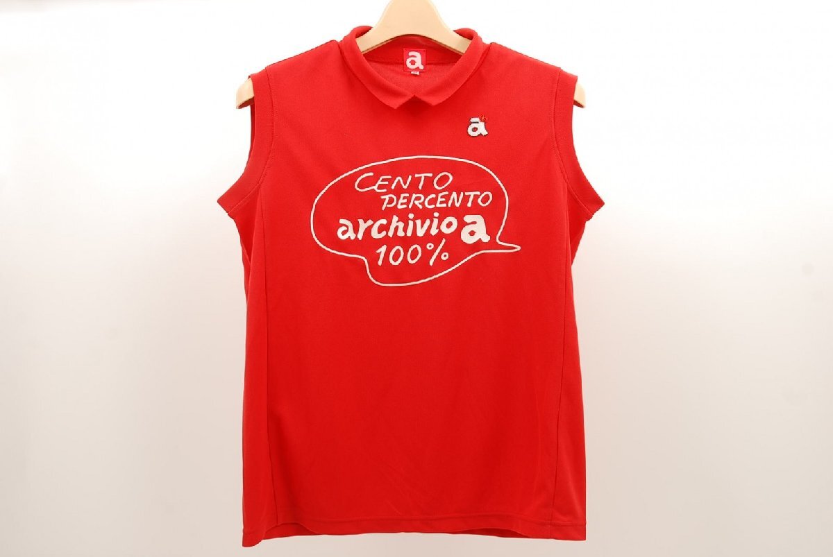 coco 中古【SALE】 アルチビオ archivio レディース ノースリーブ 38(M) 赤 レッド ハイネックシャツ ネコパケ発送可 65886拍卖