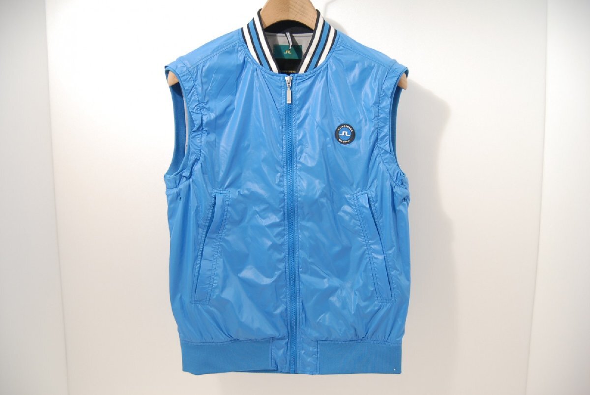 coco 中古【SALE】 ジェイリンドバーグ J.LINDEBERG メンズ ベスト S 水色 ライトブルー フルジップ レターパックプラス発送可 56503拍卖