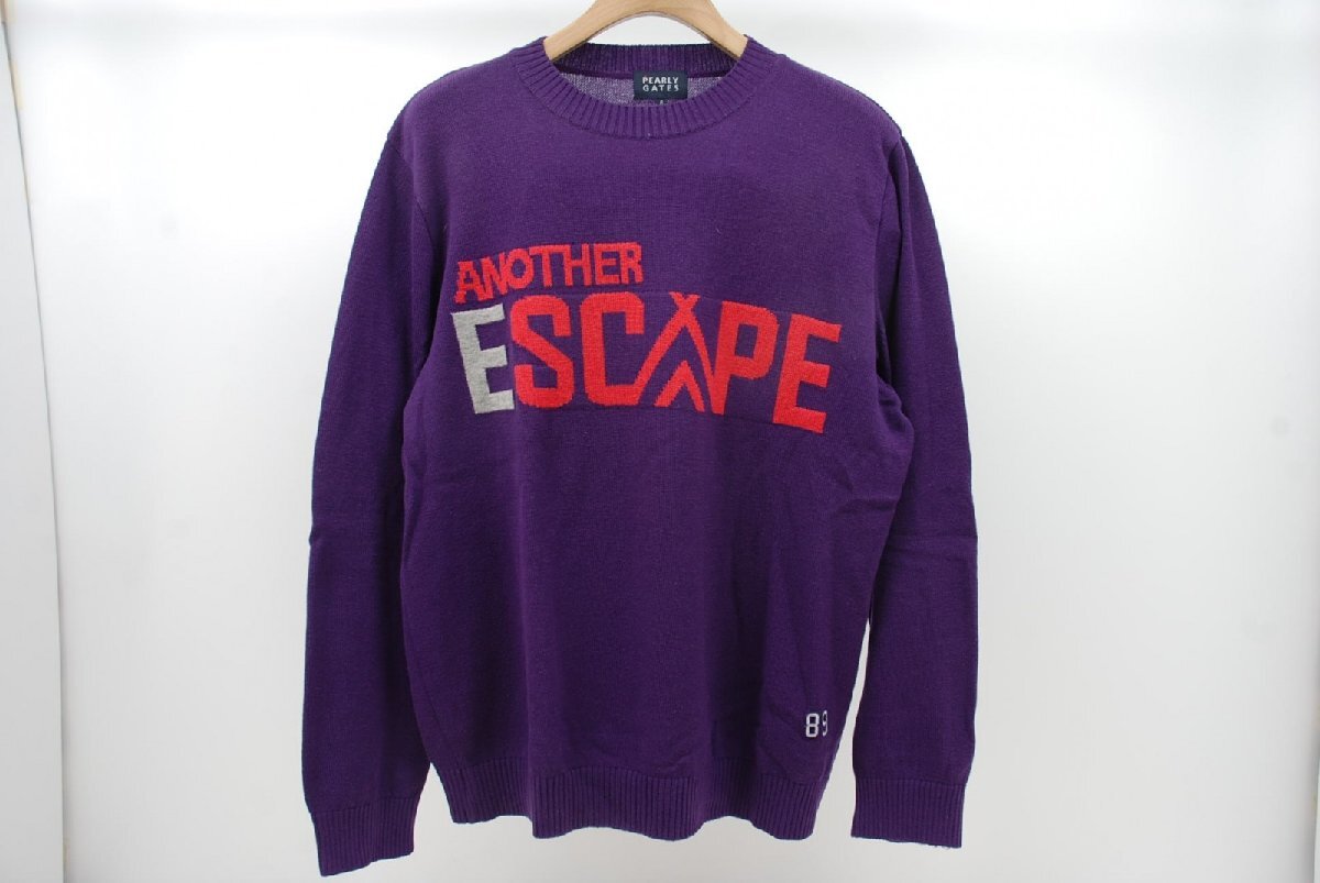 coco 中古【値下げ】 パーリーゲイツ PEARLYGATES メンズ セーター 6(LL) 紫 パープル 長袖クルーネック レターパックプラス発送可 84384拍卖
